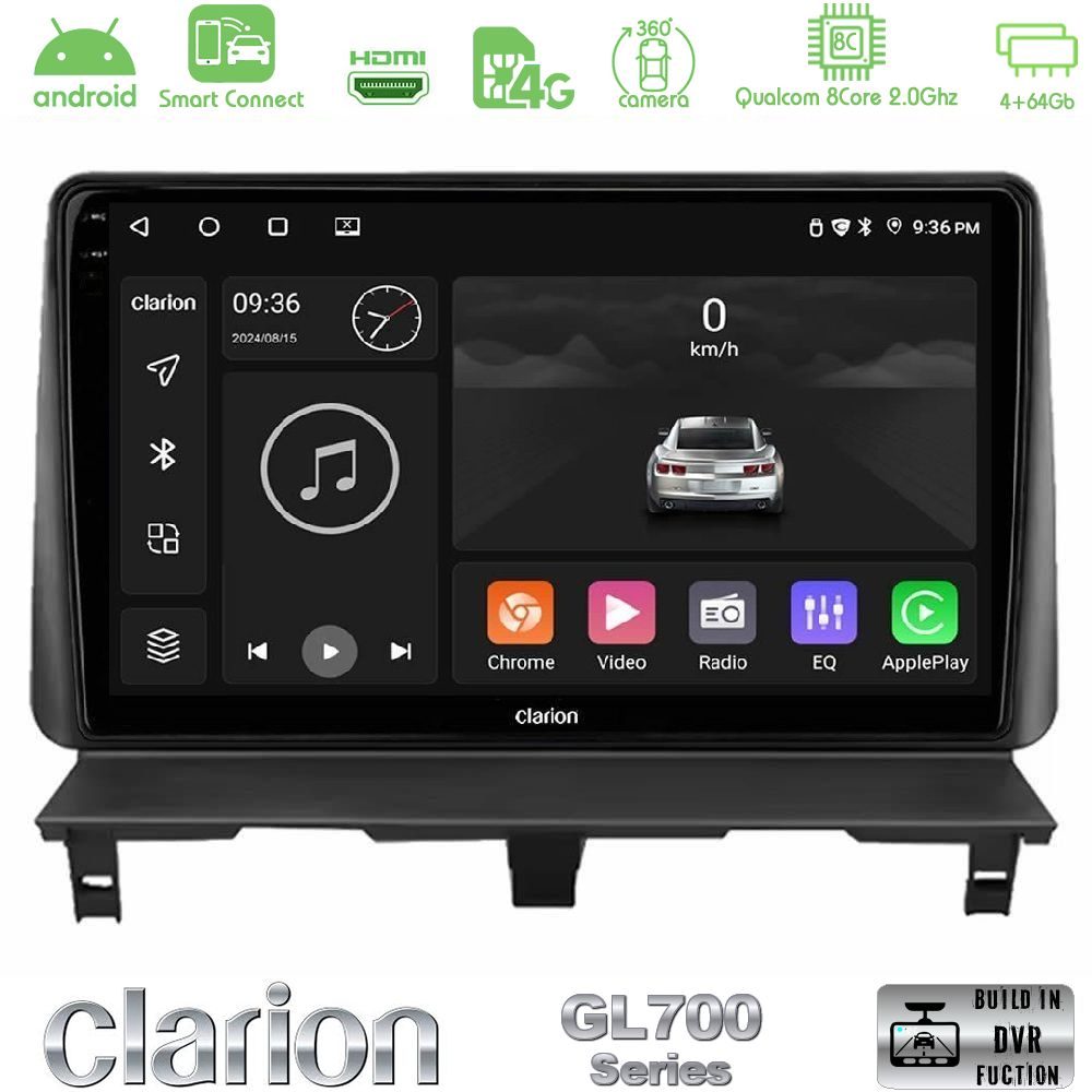 Clarion GL700 Series 8Core Android ClarionOS 4+64GB Peugeot Partner / Citroën Berlingo 2002-2008 Navigation Multimedia Tablet 9" Με Carplay & Android Auto
