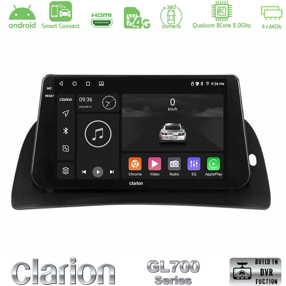 Clarion GL700 Series 8Core Android ClarionOS 4+64GB Renault Kangoo 2013-2018 Navigation Multimedia Tablet 9" Με Carplay & Android Auto