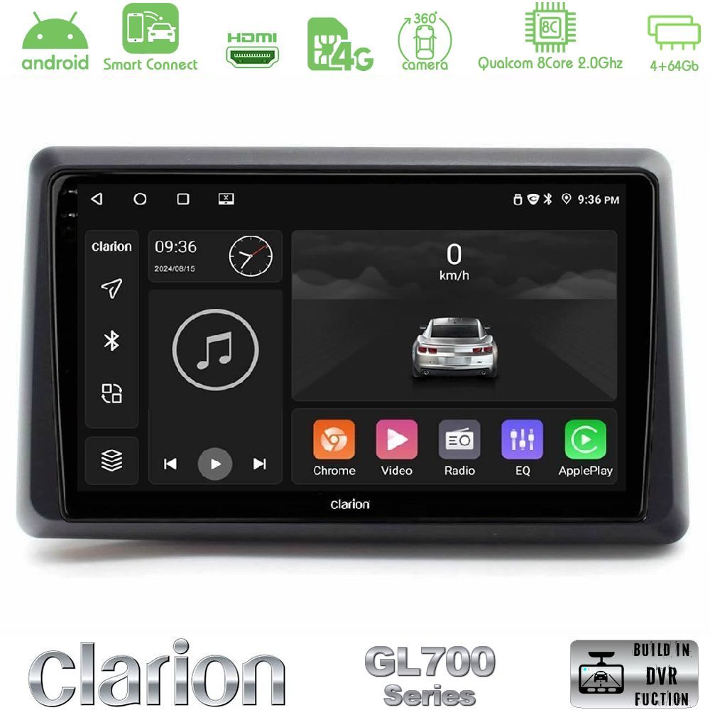 Clarion GL700 Series 8Core Android ClarionOS 4+64GB Renault Express 2020-2025 Navigation Multimedia Tablet 9" Με Carplay & Android Auto