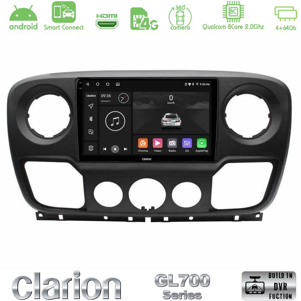 Clarion GL700 QUALCOMM Series 8Core Android ClarionOS 4+64GB Renault/Nissan/Opel Navigation Multimedia Tablet 10" Με Carplay & Android Auto