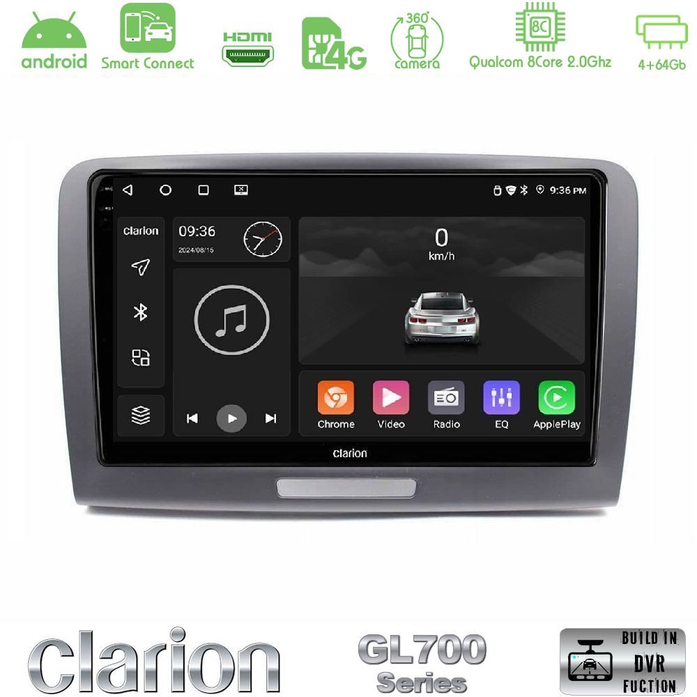 Clarion GL700 Series 8Core Android ClarionOS 4+64GB Skoda Superb 2008-2015 Navigation Multimedia Tablet 9" Με Carplay & Android Auto