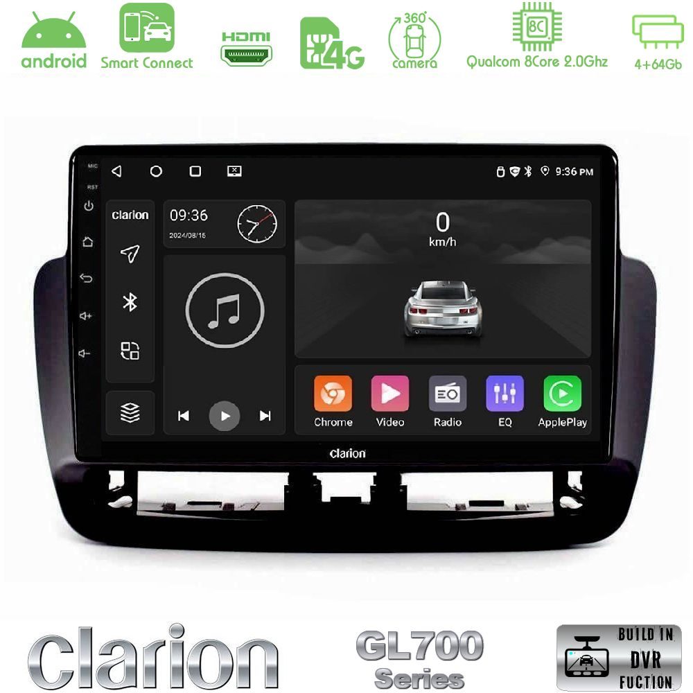 Clarion GL700 Series 8Core Android ClarionOS 4+64GB Seat Ibiza 2012-2015 Navigation Multimedia Tablet 9" Με Carplay & Android Auto