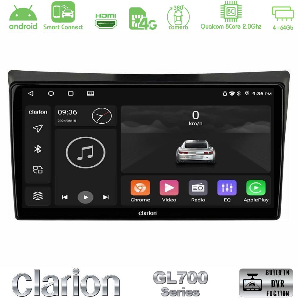 Clarion GL700 Series 8Core Android ClarionOS 4+64GB Ssangyong Rexton 2002-2006 Navigation Multimedia Tablet 9" Με Carplay & Android Auto