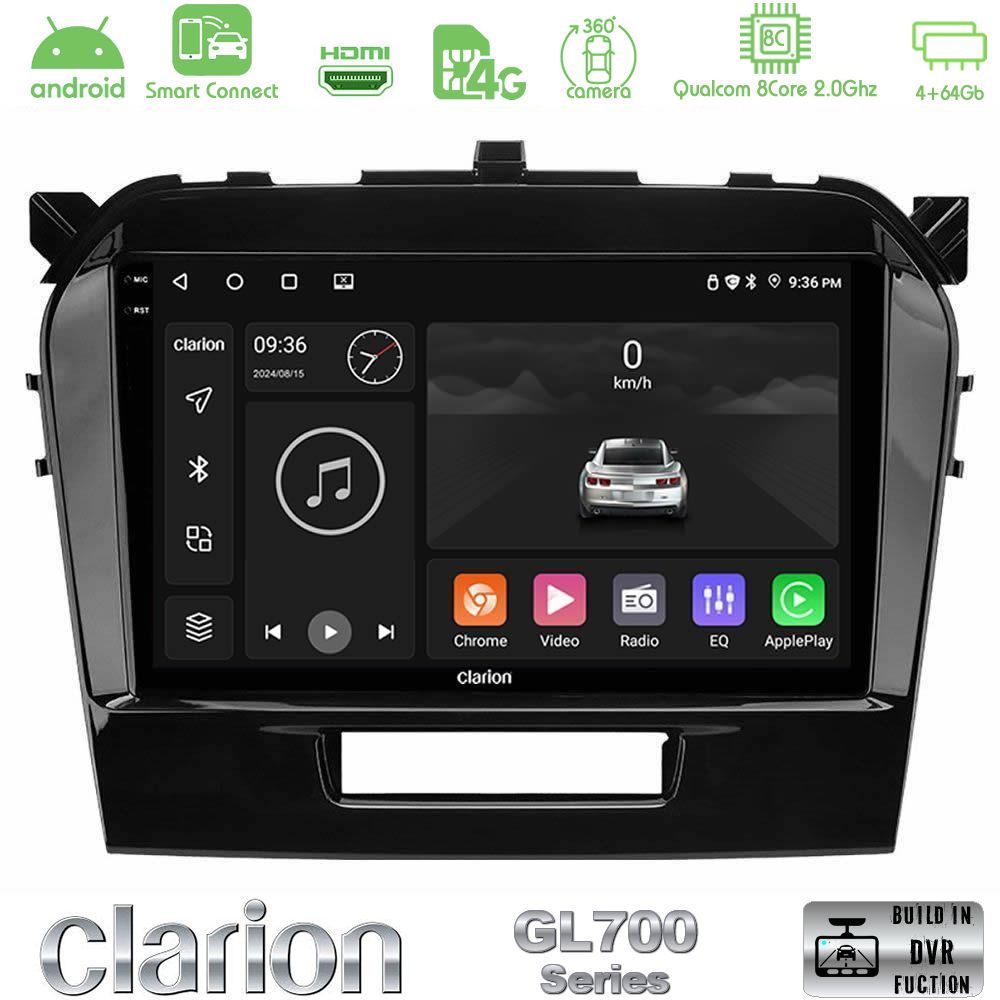 Clarion GL700 Series 8Core Android ClarionOS 4+64GB Suzuki Vitara 2015-2024 Navigation Multimedia Tablet 9" Με Carplay & Android Auto