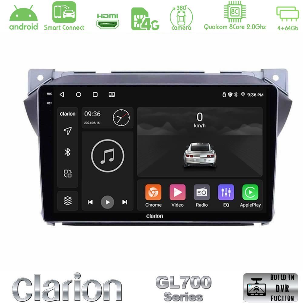 Clarion GL700 Series Suzuki Alto & Nissan Pixo 8Core Android ClarionOS 4+64GB Navigation Multimedia Tablet 9" Με Carplay & Android Auto