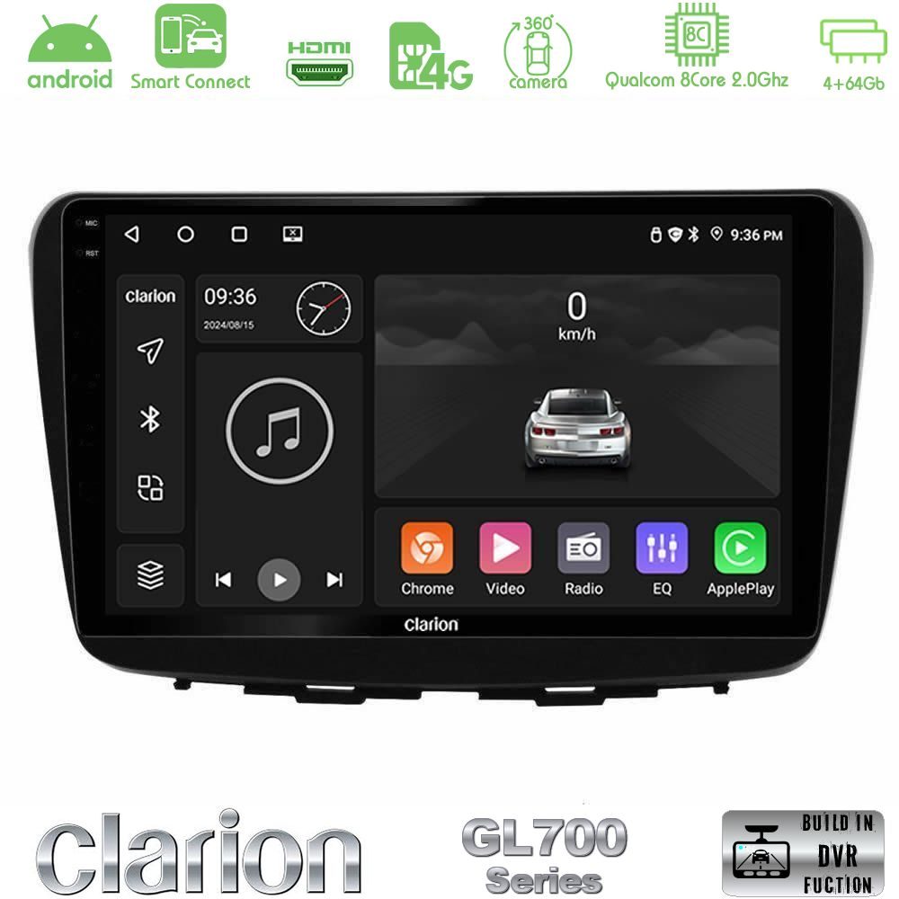 Clarion GL700 Series 8Core Android ClarionOS 4+64GB Suzuki Baleno 2016-2021 Navigation Multimedia Tablet 9" Με Carplay & Android Auto