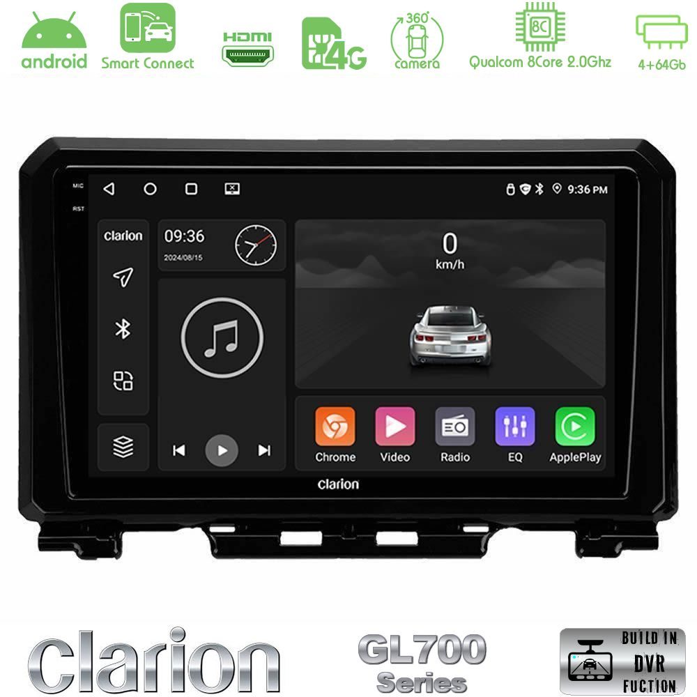 Clarion GL700 Series 8Core Android ClarionOS 4+64GB Suzuki Jimny 2018-2022 Navigation Multimedia Tablet 9" Με Carplay & Android Auto