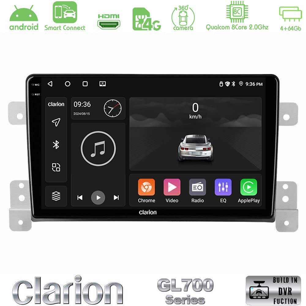 Clarion GL700 Series 8Core Android ClarionOS 4+64GB Suzuki Grand Vitara Navigation Multimedia Tablet 9" Με Carplay & Android Auto