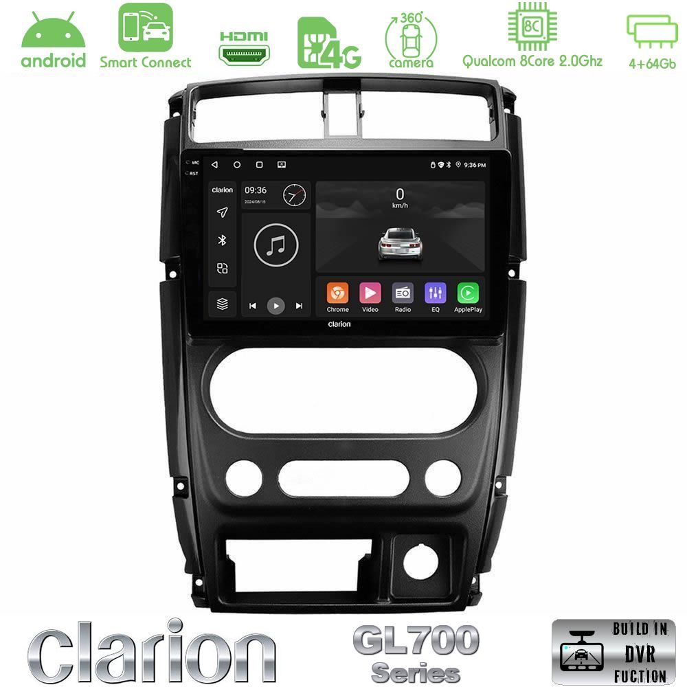 Clarion GL700 Series 8Core Android ClarionOS 4+64GB Suzuki Jimny 2007-2017 Navigation Multimedia Tablet 9" Με Carplay & Android Auto