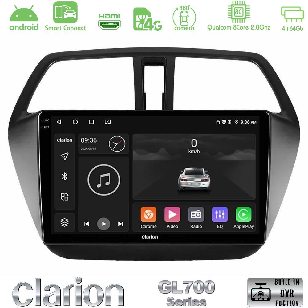Clarion GL700 Series 8Core Android ClarionOS 4+64GB Suzuki SX4 S-Cross Navigation Multimedia Tablet 9" Με Carplay & Android Auto