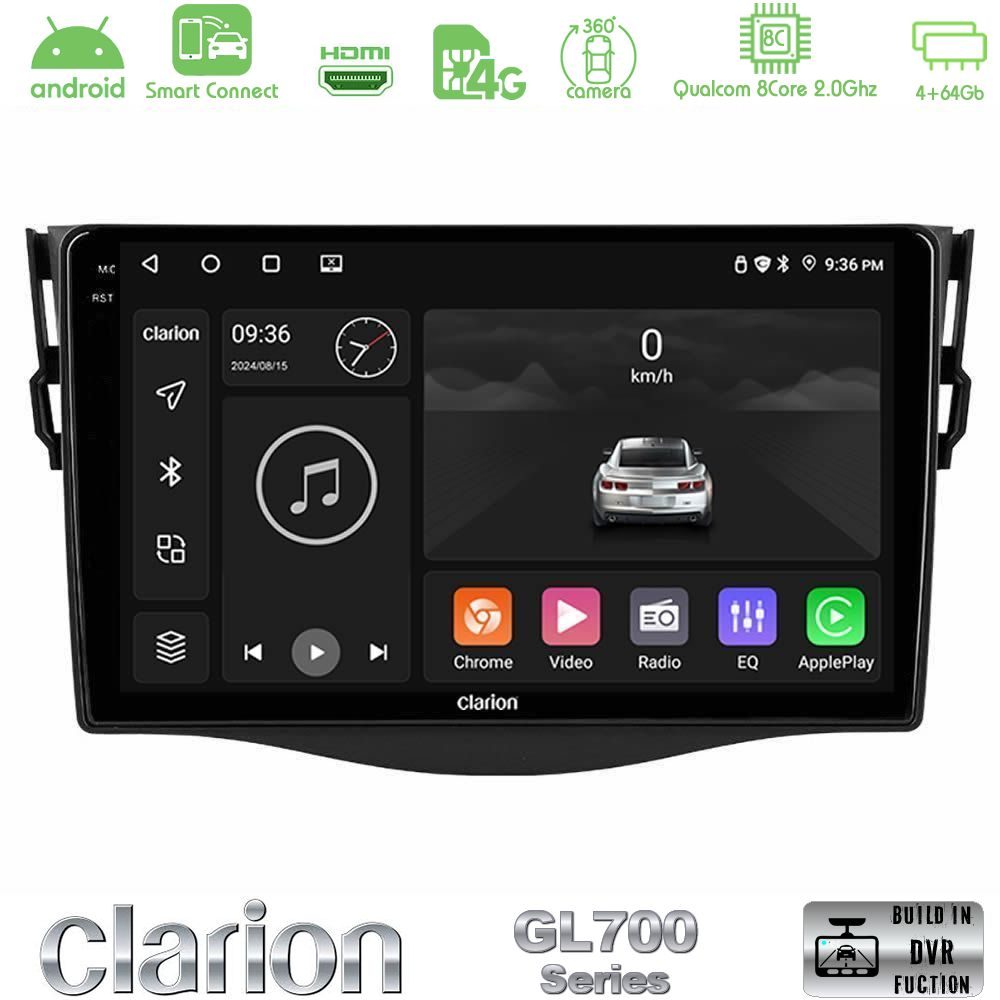 Clarion GL700 Series 8Core Android ClarionOS 4+64GB Toyota RAV4 Navigation Multimedia Tablet 9" Με Carplay & Android Auto