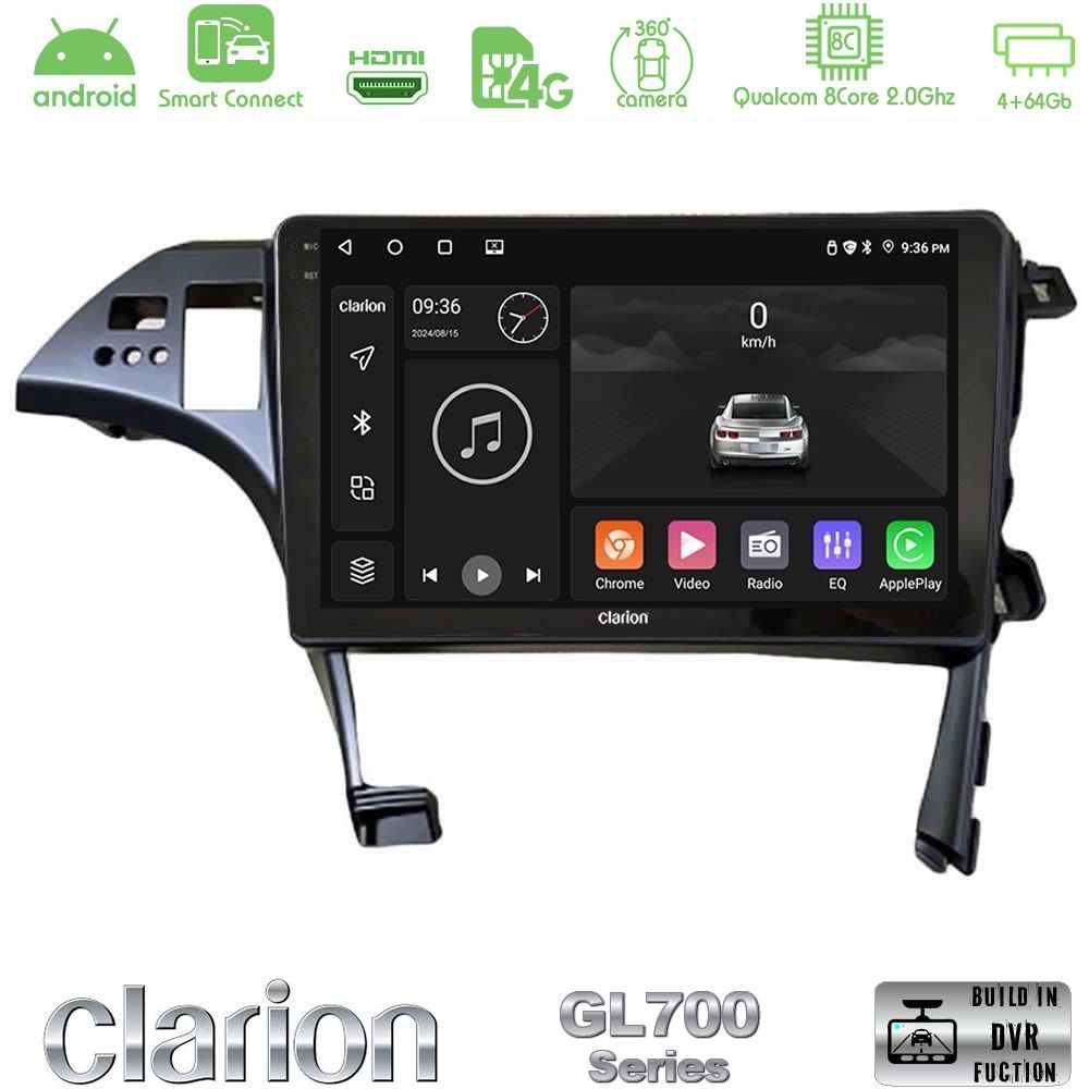 Clarion GL700 QUALCOMM Series 8Core Android ClarionOS 4+64GB Toyota Prius 2010-2015 Navigation Multimedia Tablet 10" Με Carplay & Android Auto