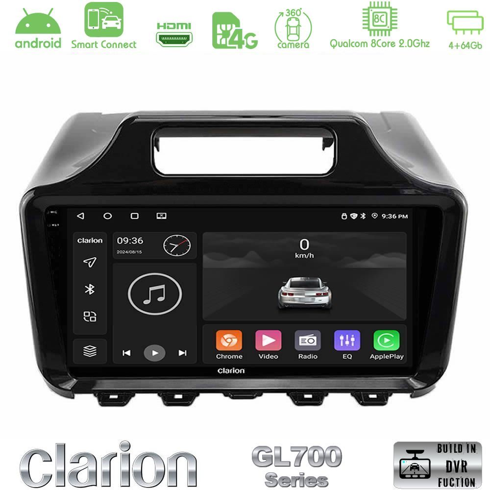 Clarion GL700 QUALCOMM Series Toyota iQ 2008 – 2015 8Core Android ClarionOS 4+64GB Navigation Multimedia Tablet 9" Με Carplay & Android Auto Με Carplay & Android Auto