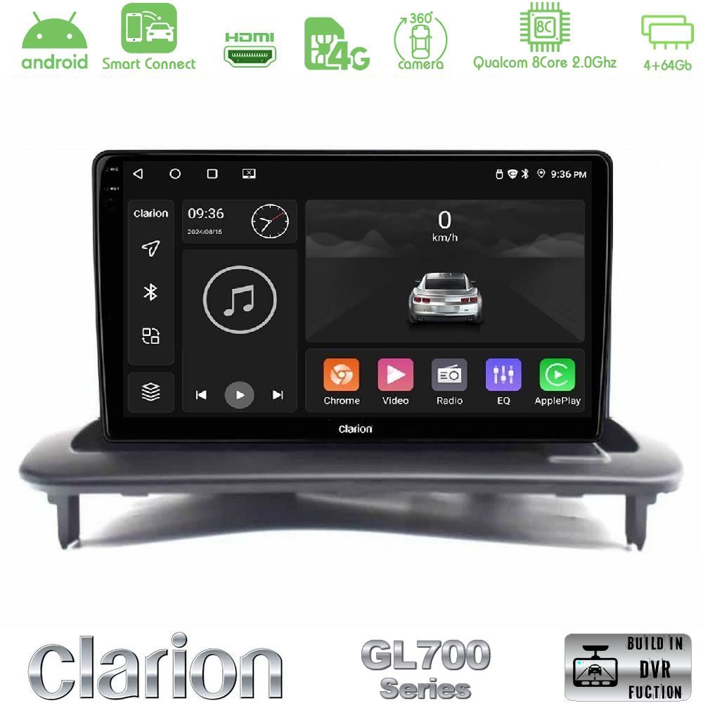 Clarion GL700 Series 8Core Android ClarionOS 4+64GB Volvo S40/C30/C70 Navigation Multimedia Tablet 9" Με Carplay & Android Auto