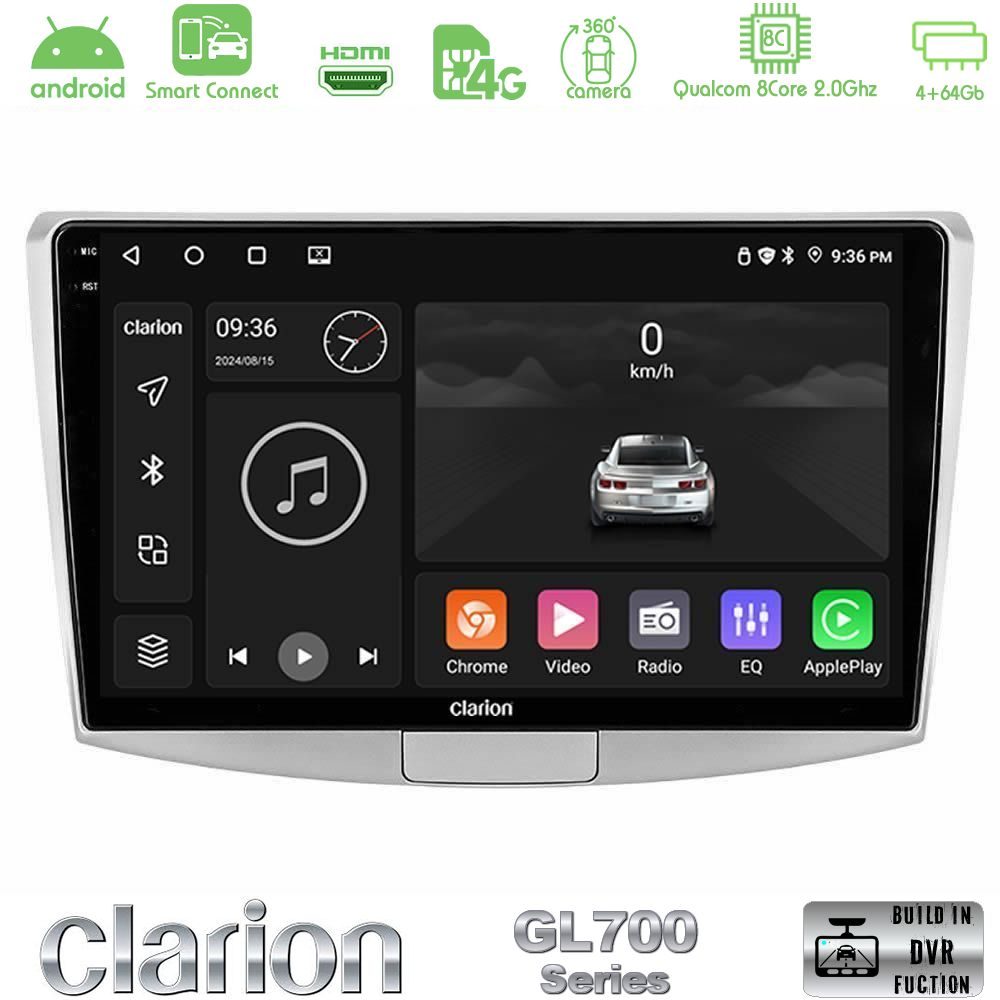 Clarion GL700 Series 8Core Android ClarionOS 4+64GB VW Passat Navigation Multimedia Tablet 10" Με Carplay & Android Auto