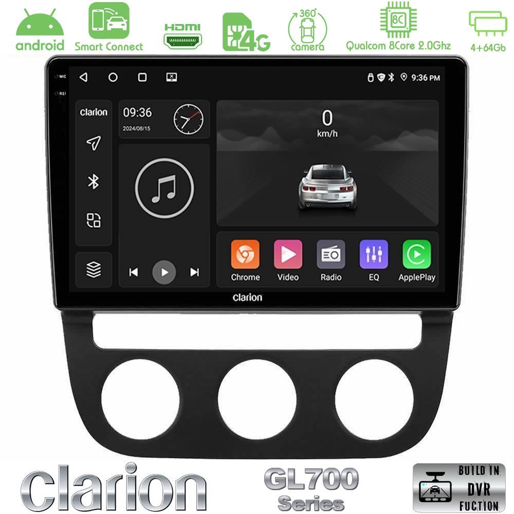 Clarion GL700 Series 8Core Android ClarionOS 4+64GB VW Jetta Navigation Multimedia Tablet 10" Με Carplay & Android Auto