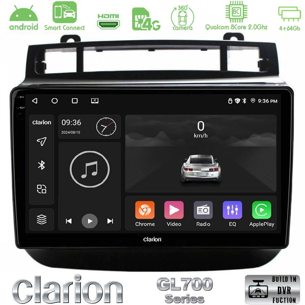 Clarion GL700 Series 8Core Android ClarionOS 4+64GB VW Touareg 2011-2018 Navigation Multimedia Tablet 9" Με Carplay & Android Auto