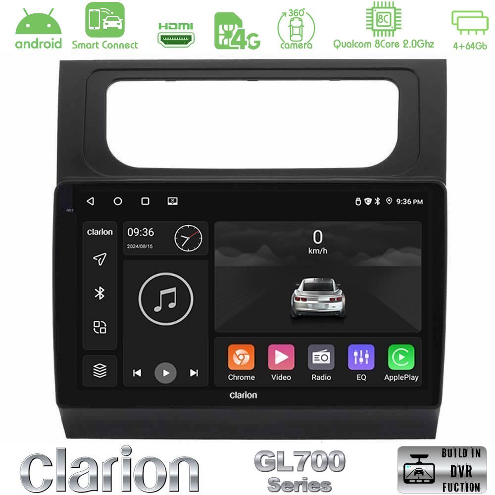 Clarion GL700 QUALCOMM Series 8Core Android ClarionOS 4+64GB VW Touran 2011-2015 Navigation Multimedia Tablet 10" Με Carplay & Android Auto