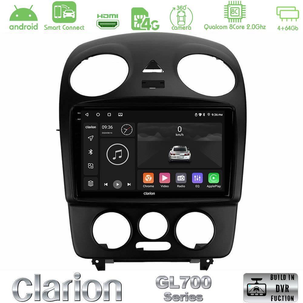 Clarion GL700 Series 8Core Android ClarionOS 4+64GB VW Beetle Navigation Multimedia Tablet 9" Με Carplay & Android Auto