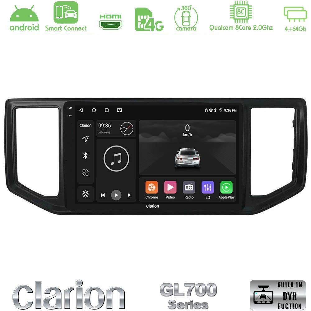 Clarion GL700 Series 8Core Android ClarionOS 4+64GB VW Amarok 2017-2022 Navigation Multimedia Tablet 9" Με Carplay & Android Auto