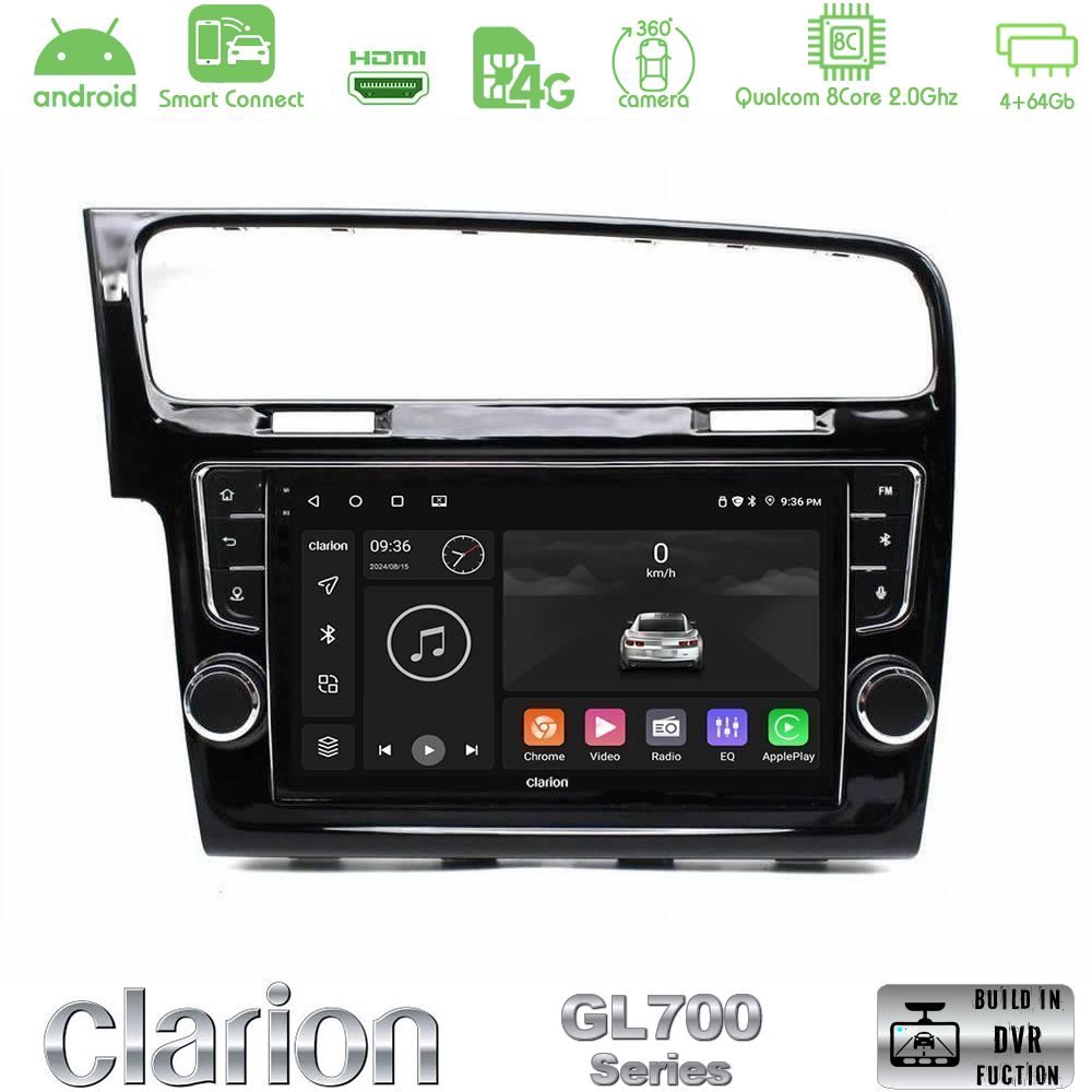 Clarion GL700 Series 8Core Android ClarionOS 4+64GB VW GOLF 7 Navigation Multimedia Tablet 9" Με Carplay & Android Auto (OEM Look)