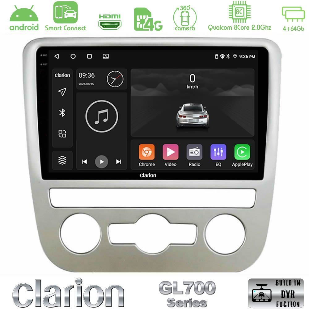 Clarion GL700 Series 8Core Android ClarionOS 4+64GB VW Scirocco 2008 – 2014 Navigation Multimedia Tablet 9" Με Carplay & Android Auto