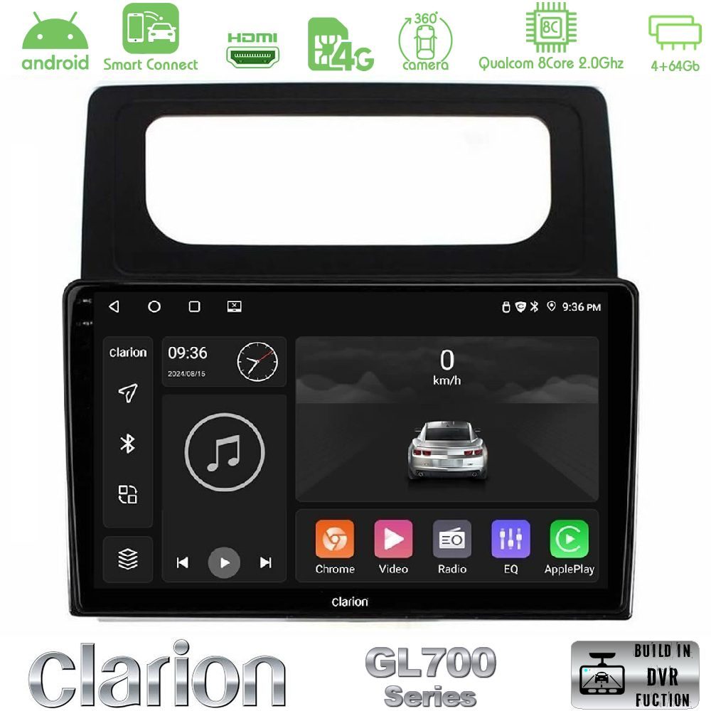 Clarion GL700 QUALCOMM Series 8Core Android ClarionOS 4+64GB VW Caddy 2004-2014 Navigation Multimedia Tablet 10" Με Carplay & Android Auto