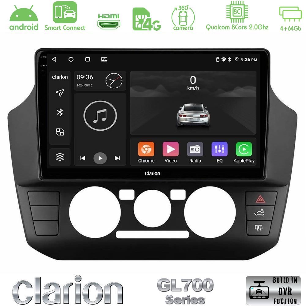 Clarion GL700 Series 8Core Android ClarionOS 4+64GB VW Up/Skoda Citigo/Seat Mii Navigation Multimedia Tablet 9" Με Carplay & Android Auto