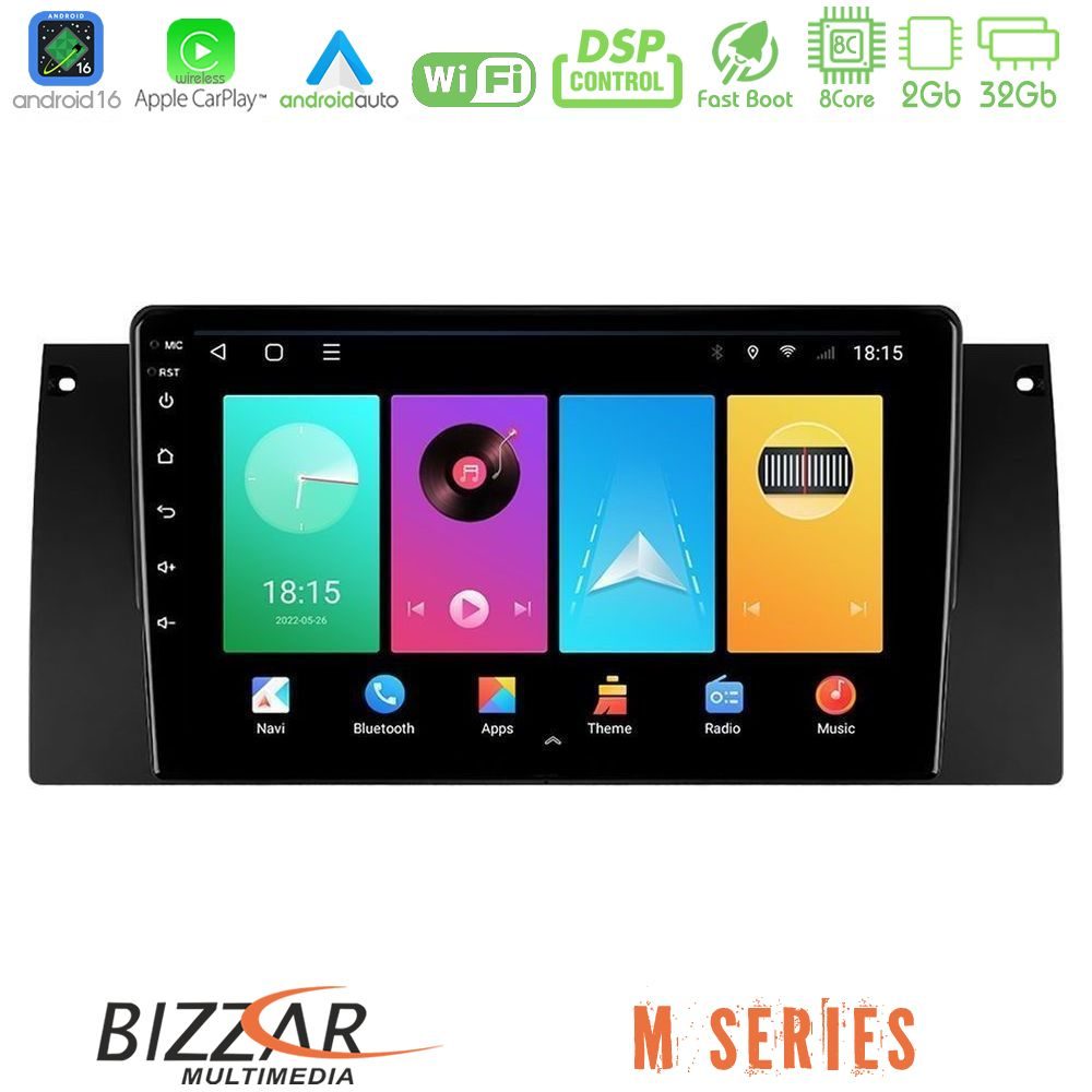 Bizzar M Series 8Core Android16 2+32GB BMW 5 Series (E39) / X5 (E53) Navigation Multimedia Tablet 9"