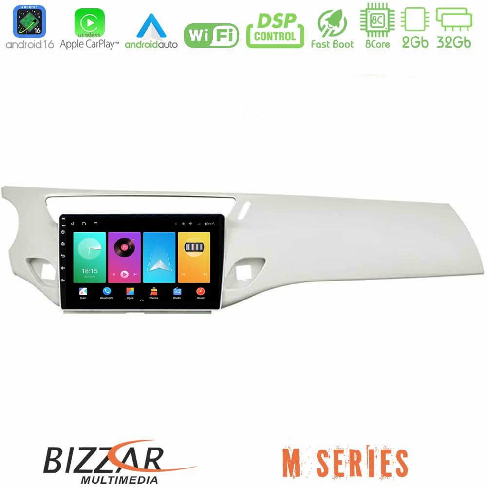 Bizzar M Series 8Core Android16 2+32GB Citroen C3 2009-2016 Navigation Multimedia Tablet 9" (Άσπρο)