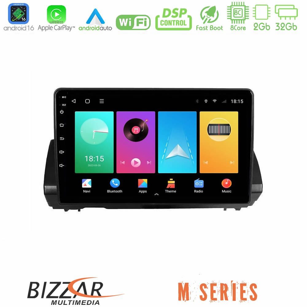 Bizzar M Series 8Core Android16 2+32GB Dacia Sandero/Logan/Jogger 2022-> Navigation Multimedia Tablet 9"
