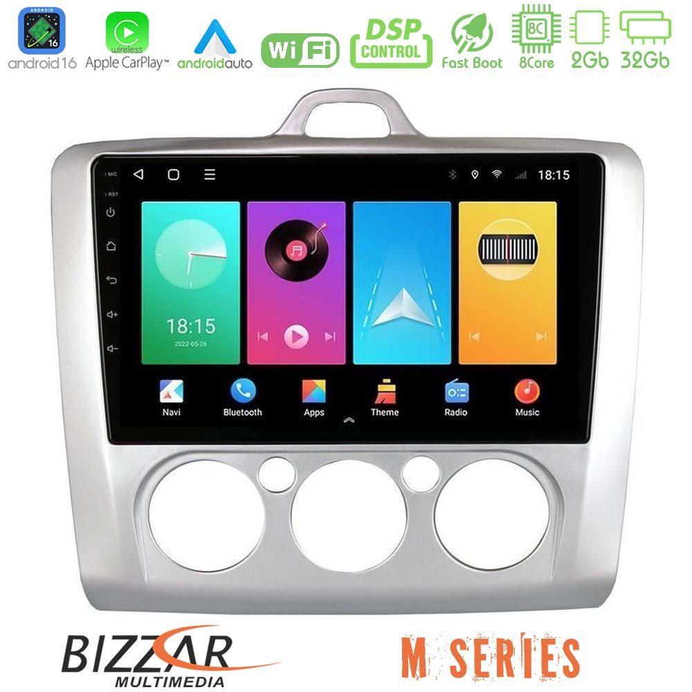 Bizzar M Series 8Core Android16 2+32GB Ford Focus Manual AC Navigation Multimedia Tablet 9"