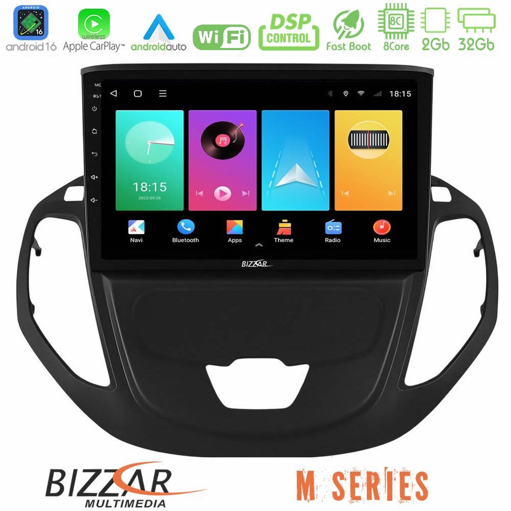 Bizzar M Series 8Core Android16 2+32GB Ford Courier 2015-2023 Navigation Multimedia Tablet 9"