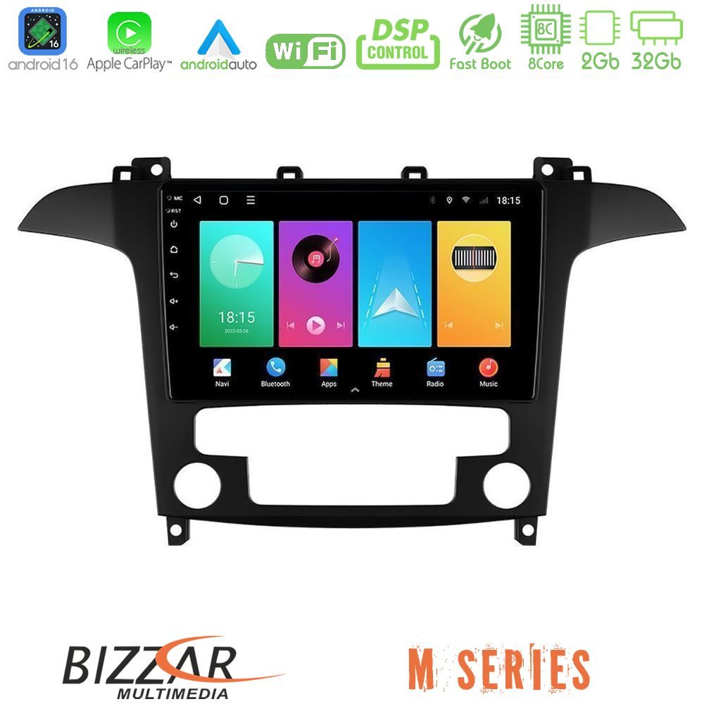 Bizzar M Series 8Core Android16 2+32GB  Ford S-Max 2006-2012 Navigation Multimedia Tablet 9"