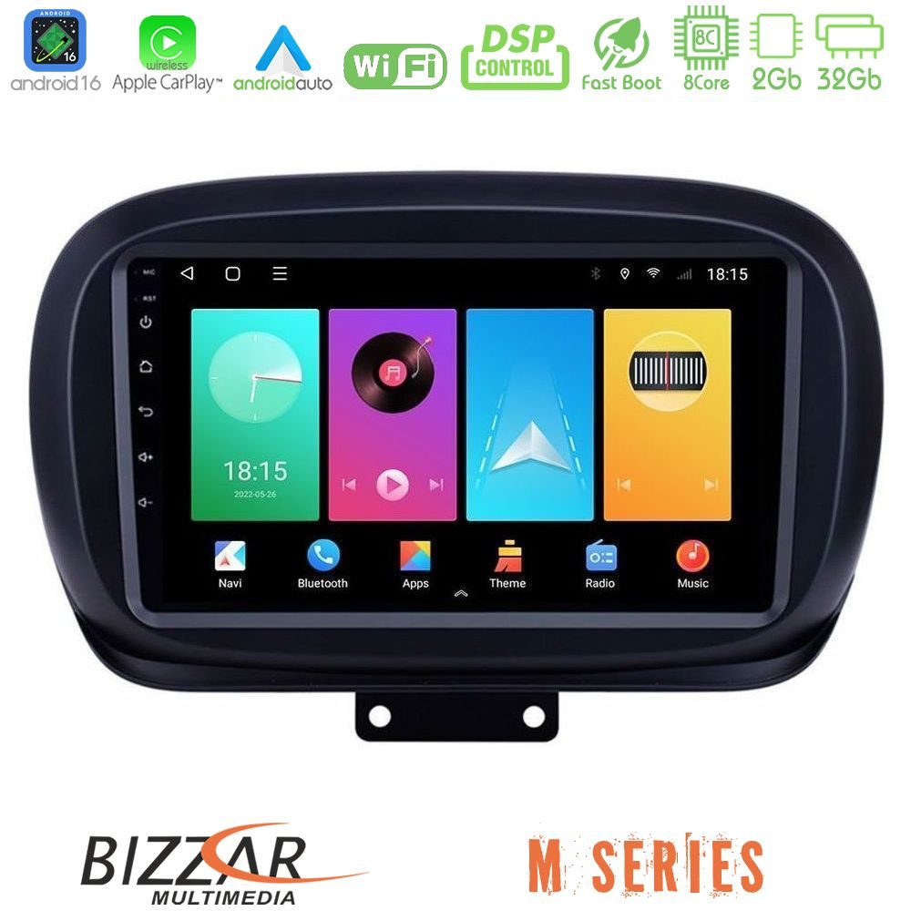 Bizzar M Series 8Core Android16 2+32GB Fiat 500X Navigation Multimedia Tablet 9"