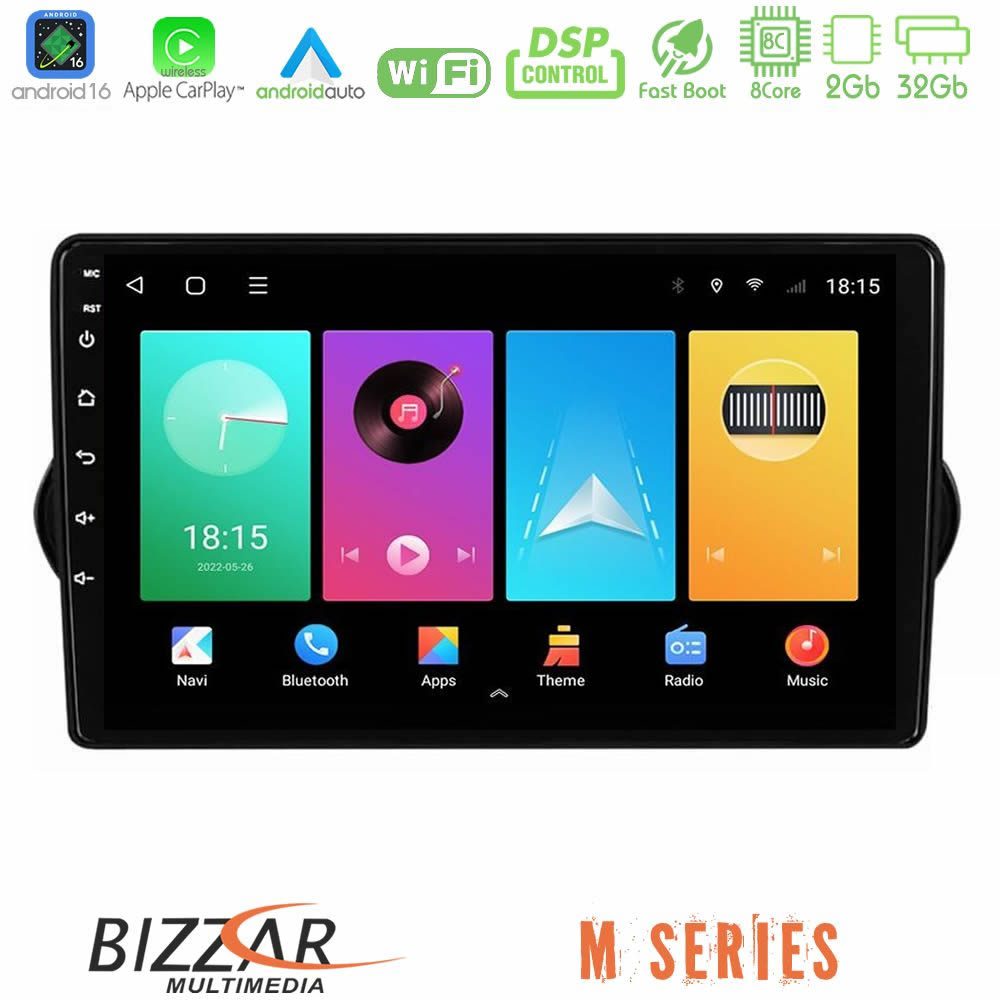 Bizzar M Series 8Core Android16 2+32GB Fiat Tipo 2015-2022 (Sedan) Navigation Multimedia Tablet 9"