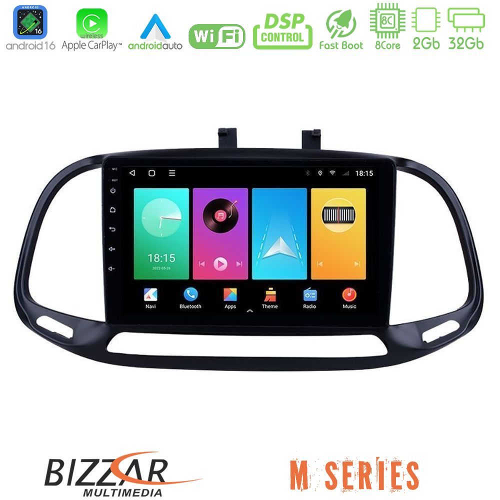 Bizzar M Series 8Core Android16 2+32GB Fiat Doblo 2015-2022 Navigation Multimedia Tablet 9"