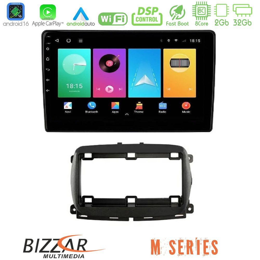 Bizzar M Series 8Core Android16 2+32GB Fiat 500 2016> Navigation Multimedia Tablet 9"