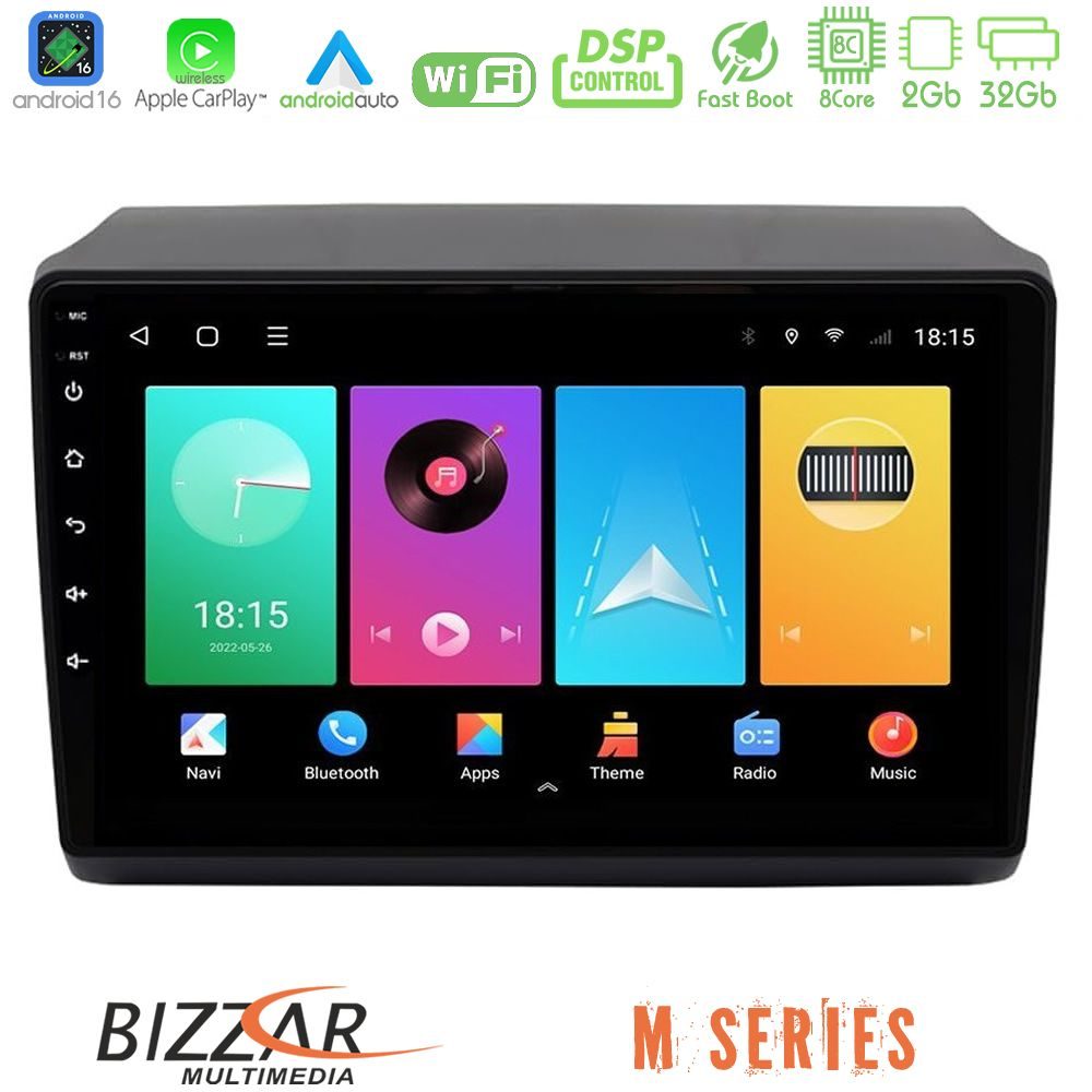 Bizzar M Series 8Core Android16 2+32GB Fiat Ducato/Citroen Jumper/Peugeot Boxer 2011-2021 Navigation Multimedia Tablet 9"