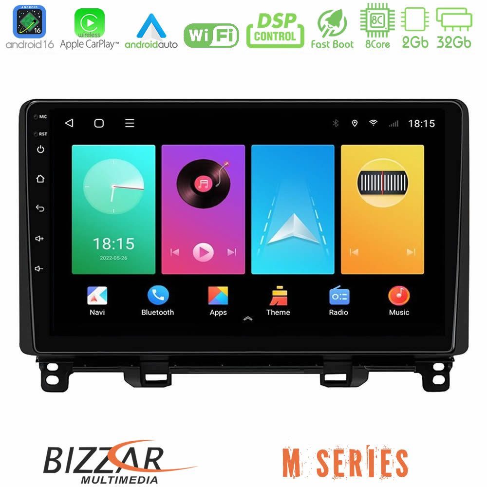 Bizzar M Series 8Core Android16 2+32GB Honda Jazz 2021-2025 Navigation Multimedia Tablet 9"