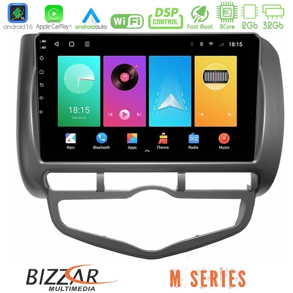 Bizzar M Series 8Core Android16 2+32GB Honda Jazz 2002-2008 (Auto A/C) Navigation Multimedia Tablet 9"