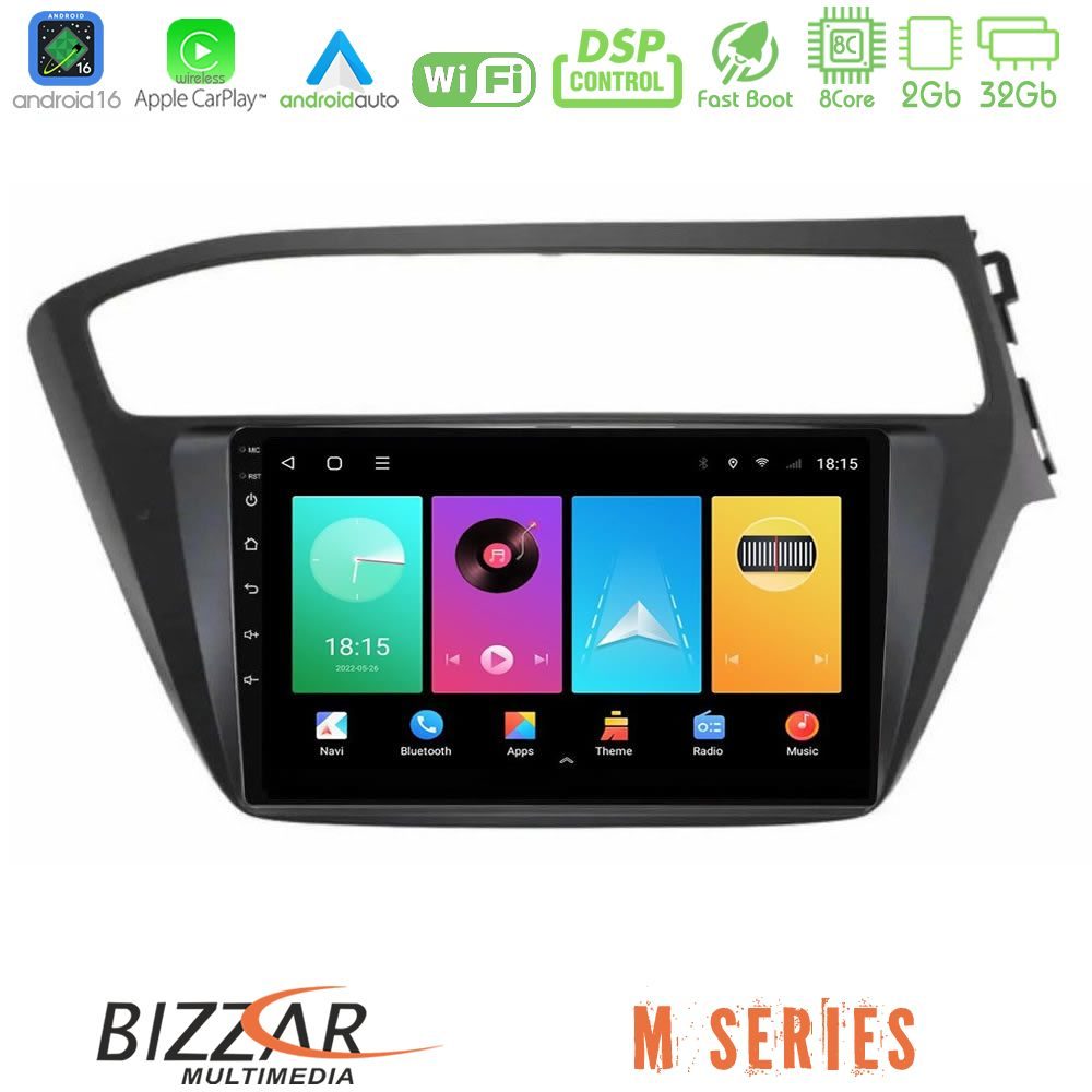 Bizzar M Series 8Core Android16 2+32GB Hyundai i20 2018-2020 RHD Navigation Multimedia Tablet 9"