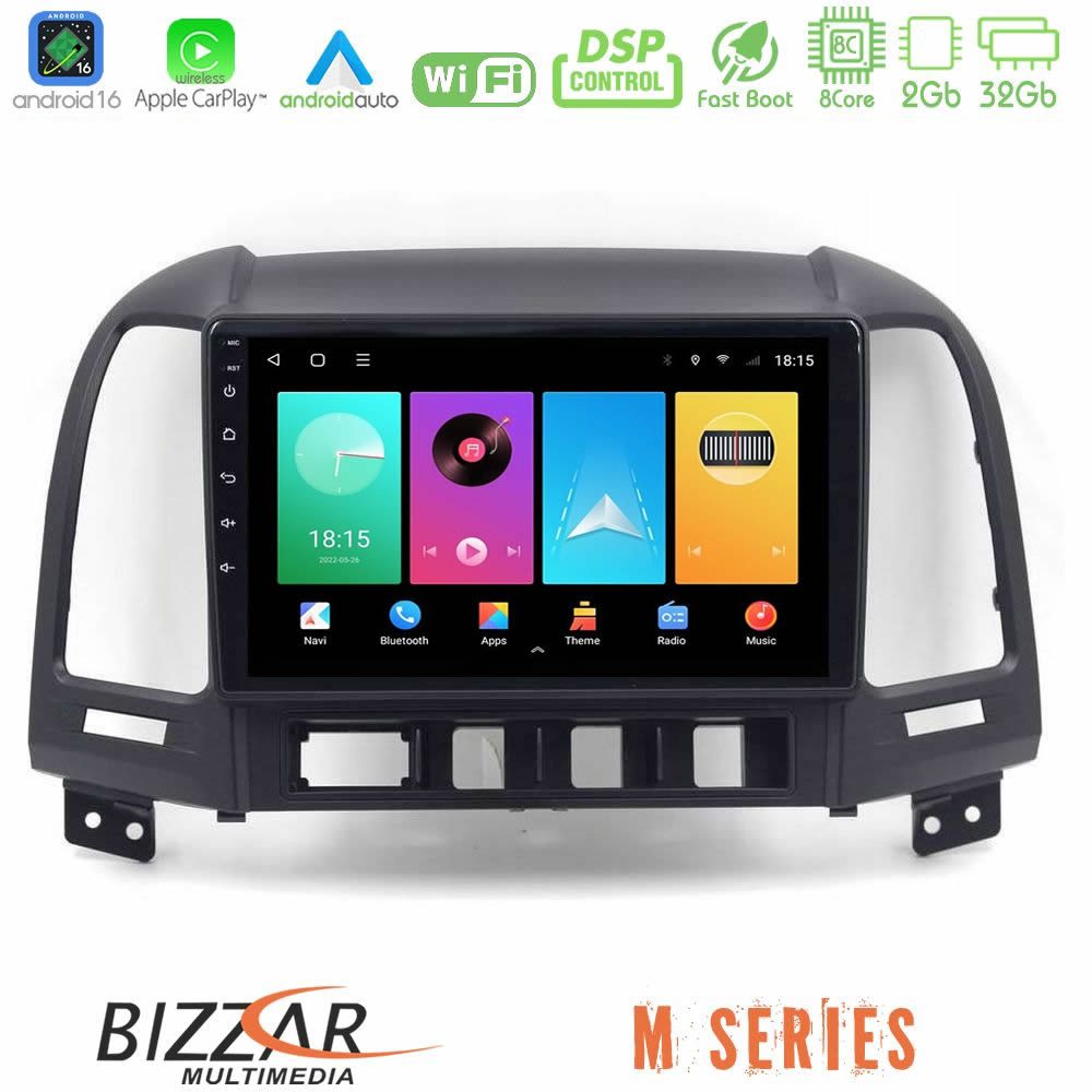Bizzar M Series 8Core Android16 2+32GB Hyundai Santa Fe 2006-2013 Navigation Multimedia Tablet 10"