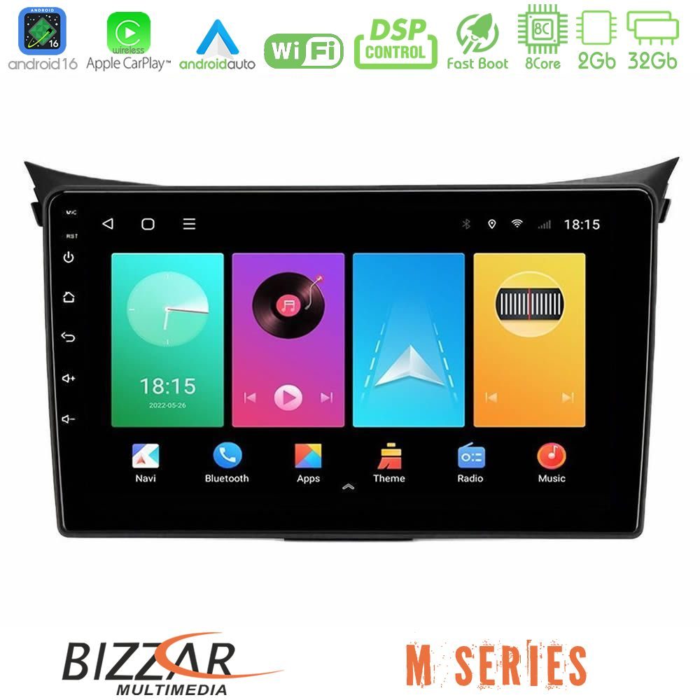 Bizzar M Series 8Core Android16 2+32GB Hyundai i30 2012-2017 Navigation Multimedia Tablet 9"