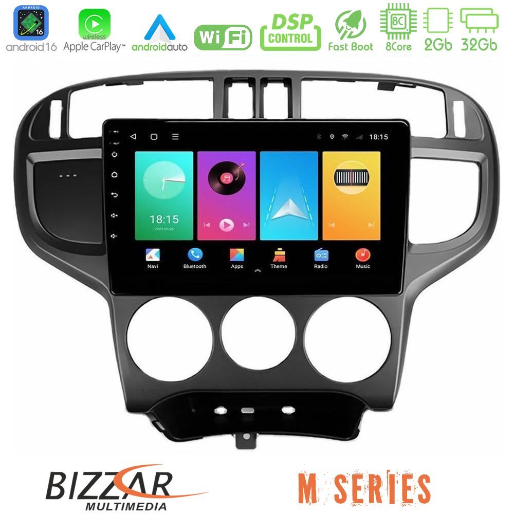 Bizzar M Series 8Core Android16 2+32GB  Hyundai Matrix 2001-2010 Navigation Multimedia Tablet 9"