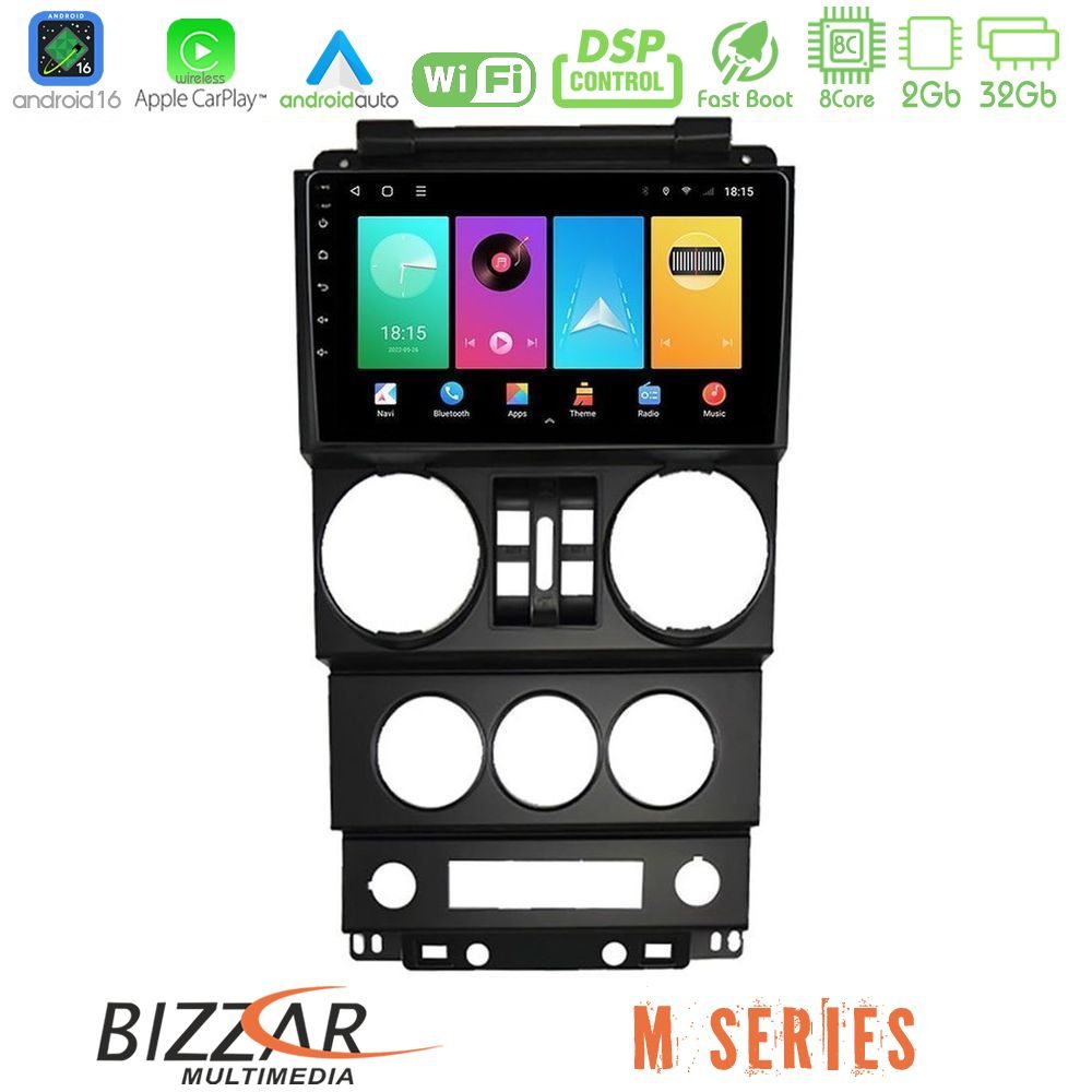 Bizzar M Series 8Core Android16 2+32GB  Jeep Wrangler 2008-2010 Navigation Multimedia Tablet 9"