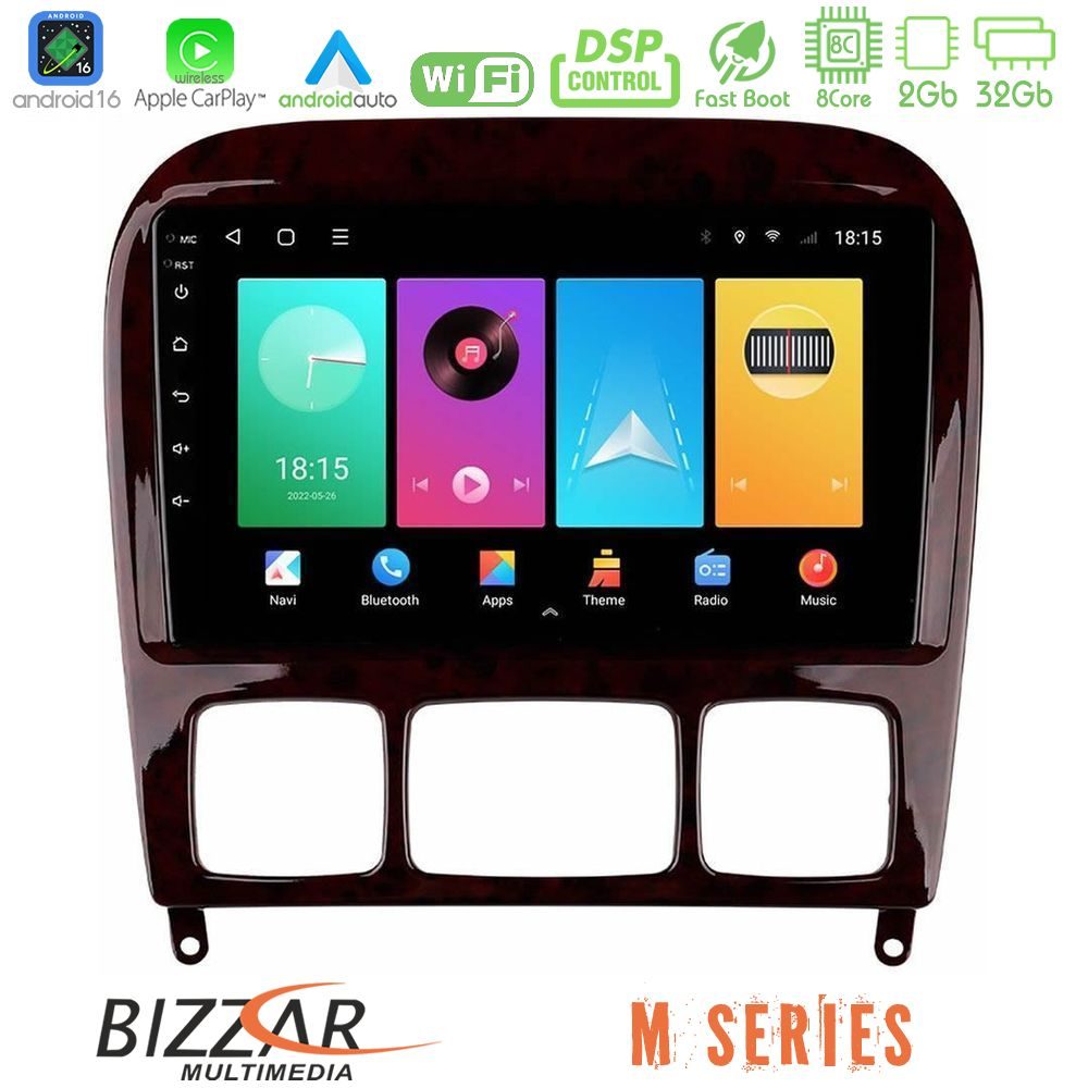 Bizzar M Series 8Core Android16 2+32GB Mercedes S Class 1999-2004 (W220) Navigation Multimedia Tablet 9"