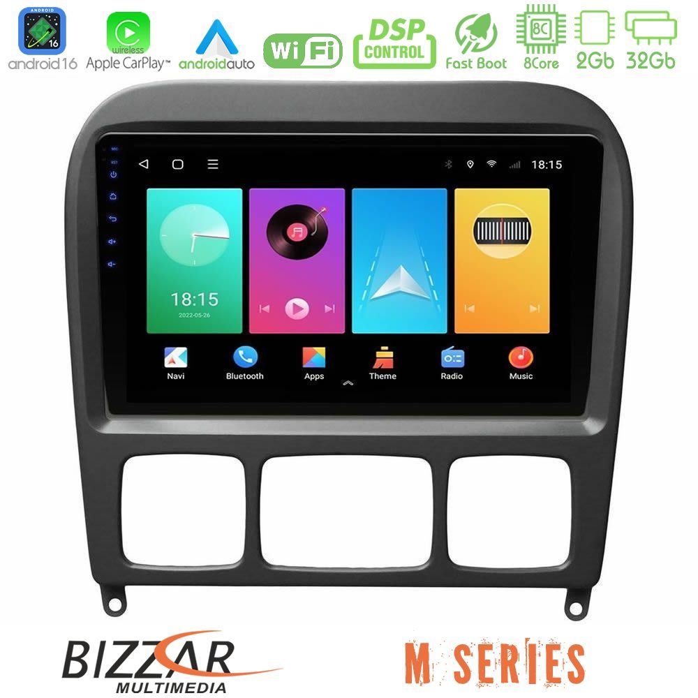 Bizzar M Series 8Core Android16 2+32GB Mercedes S Class 1999-2004 (W220) Navigation Multimedia Tablet 9"