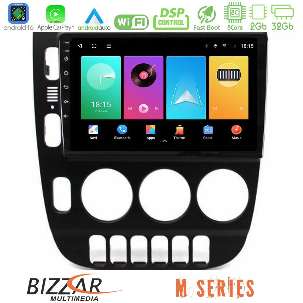 Bizzar M Series 8Core Android16 2+32GB Mercedes ML Class (W163) 1998-2005 Manual AC Navigation Multimedia Tablet 9"