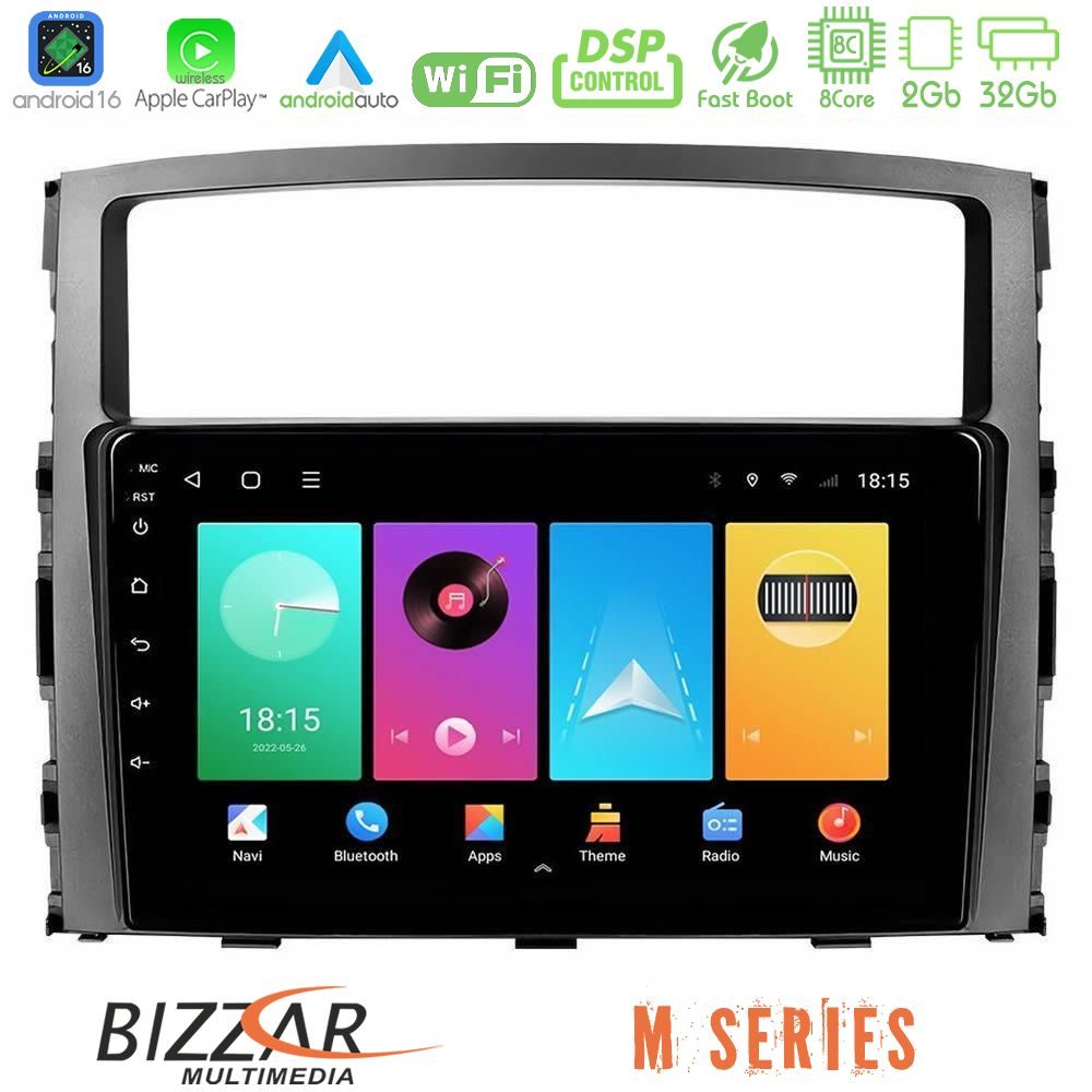 Bizzar M Series 8Core Android16 2+32GB  Mitsubishi Pajero 2008-2009 Navigation Multimedia Tablet 9"